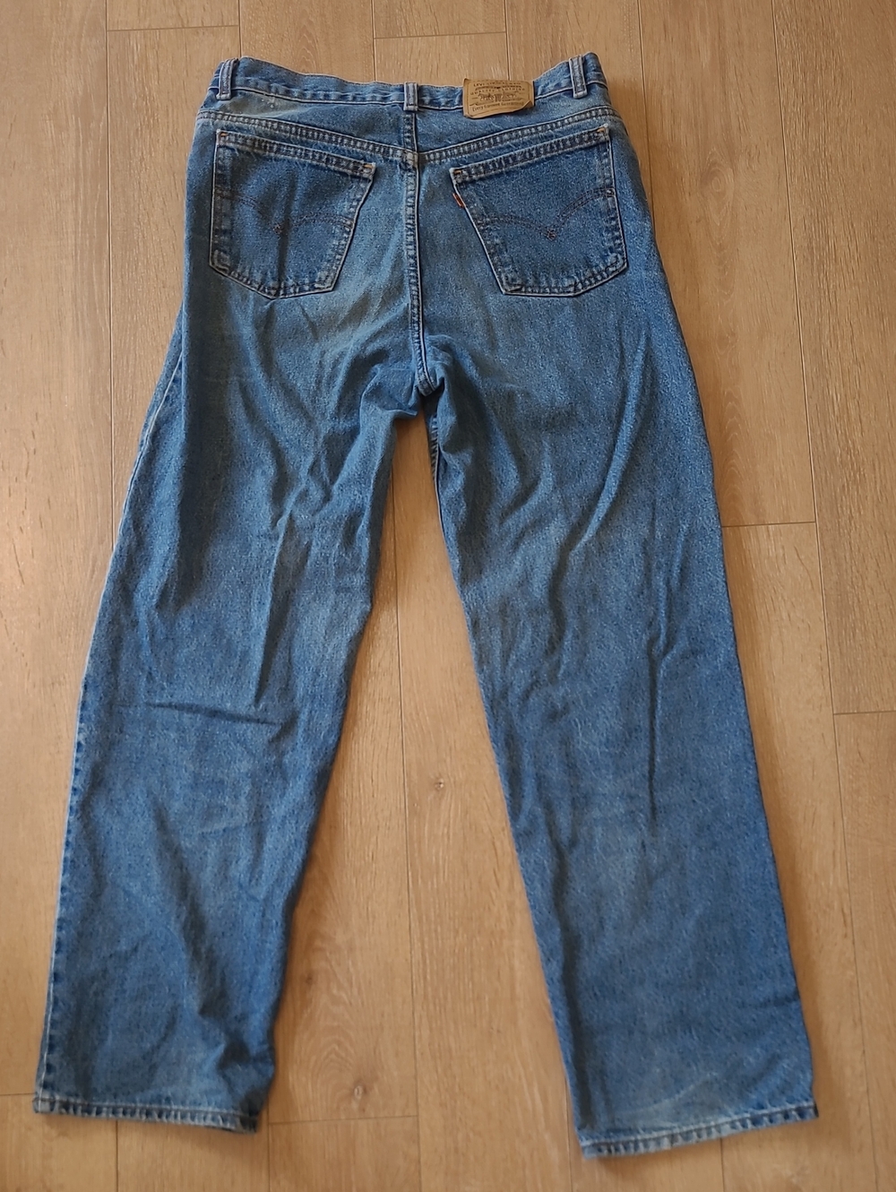 Levi's Men's Straight Fit Blue Denim Jeans Orange TAB